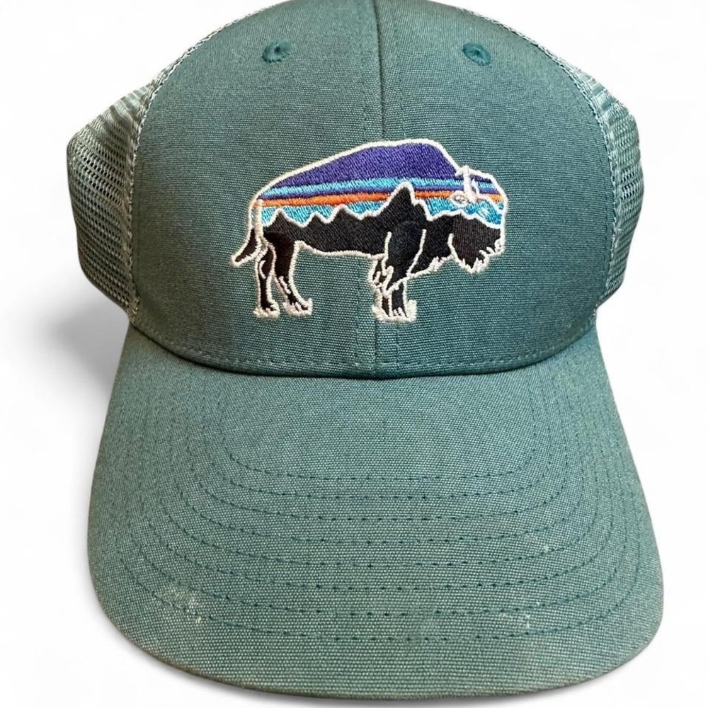 Patagonia Buffalo Bison Patch Sunset Mountain Live Simply Clean Trucker‎ Hat